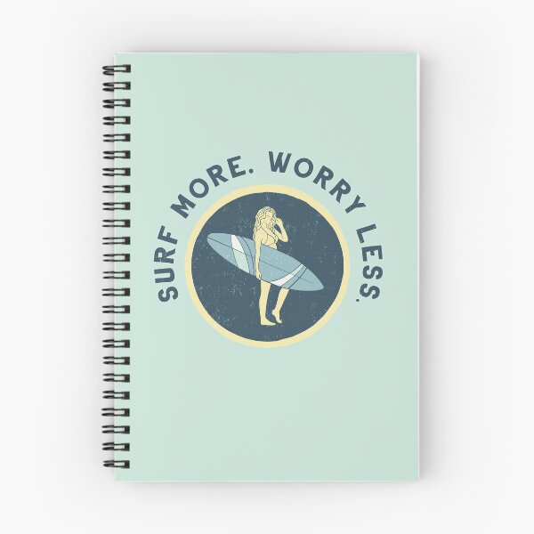 Item preview, Surf More, Worry Less Surfer Girl designed and sold by SharksOnShore.