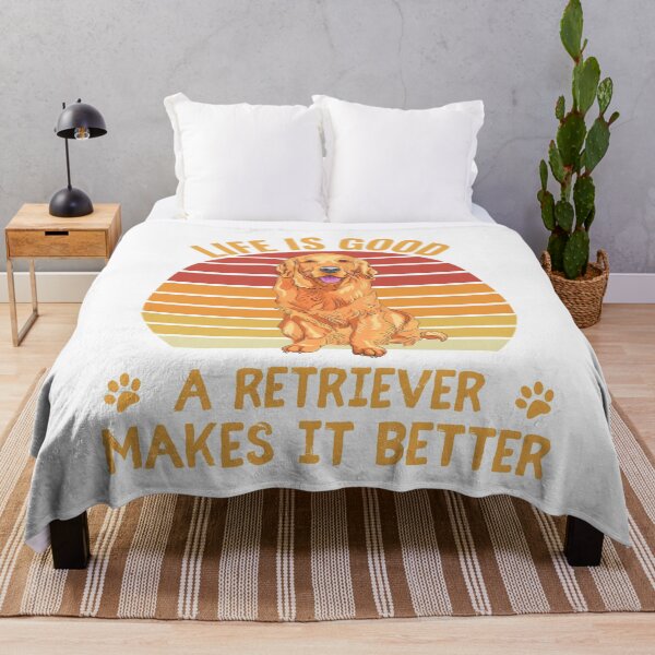Item preview, Life is good a golden retriever makes it better quote Funny RETRIEVER saying designed and sold by OneTimeEngineer.