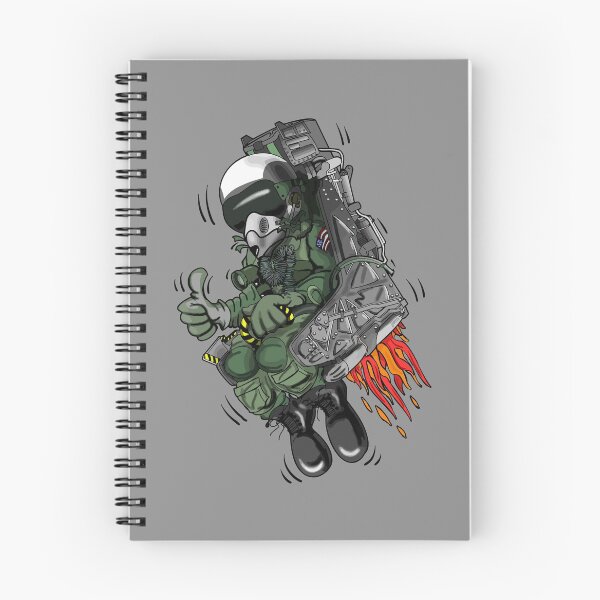 Item preview, Military Fighter Jet Pilot Ejection Seat Cartoon Illustration designed and sold by hobrath.