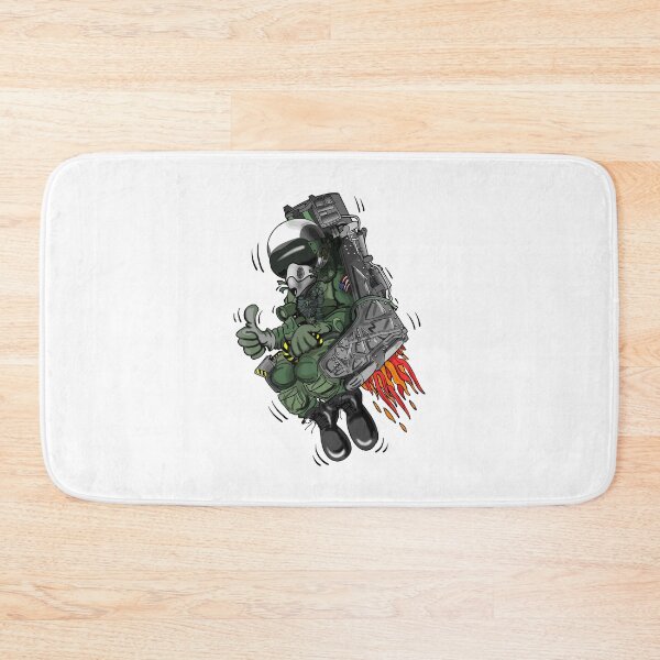 Item preview, Military Fighter Jet Pilot Ejection Seat Cartoon Illustration designed and sold by hobrath.