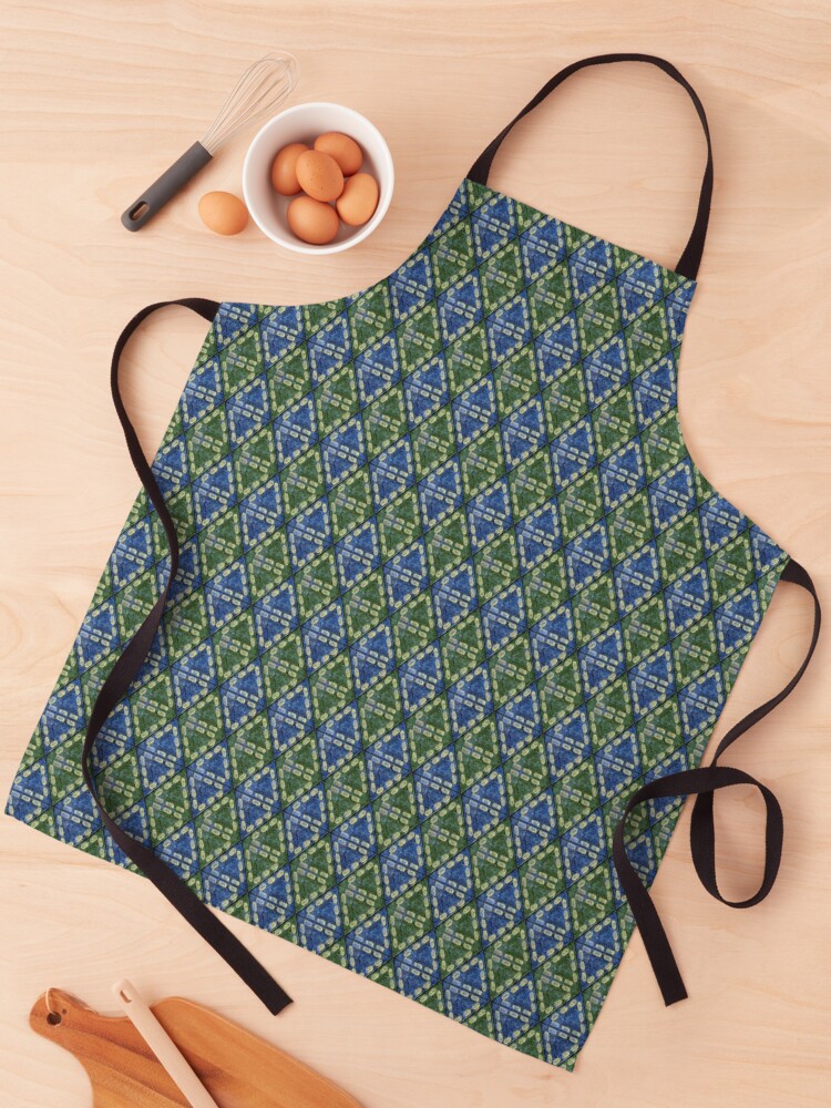 Thumbnail 1 of 6, Apron, CreateTime-Vision - Green & Blue designed and sold by CreateTime.