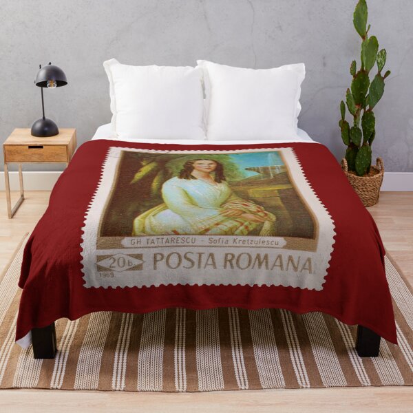 Item preview, Gheorghe Tattarescu - Sofia Kretzulescu Painting Vintage Stamp designed and sold by StampCollection.