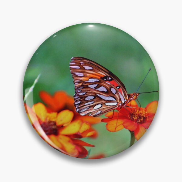 Item preview, Gulf Fritillary On Zinnia designed and sold by Cynthia48.