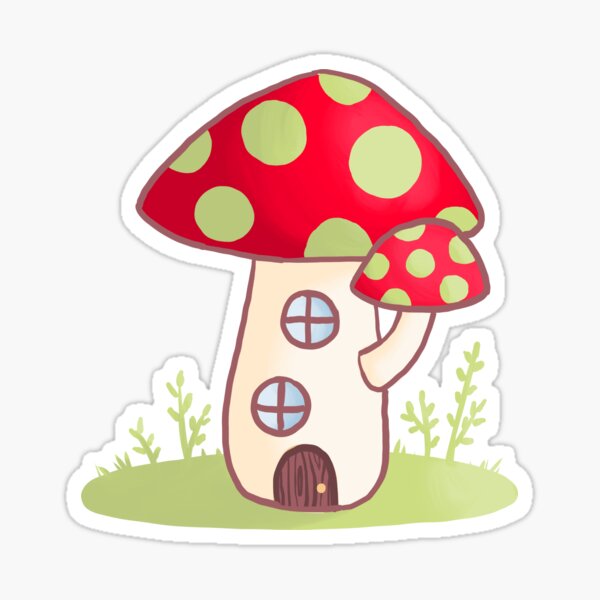 Mushroom House Sticker