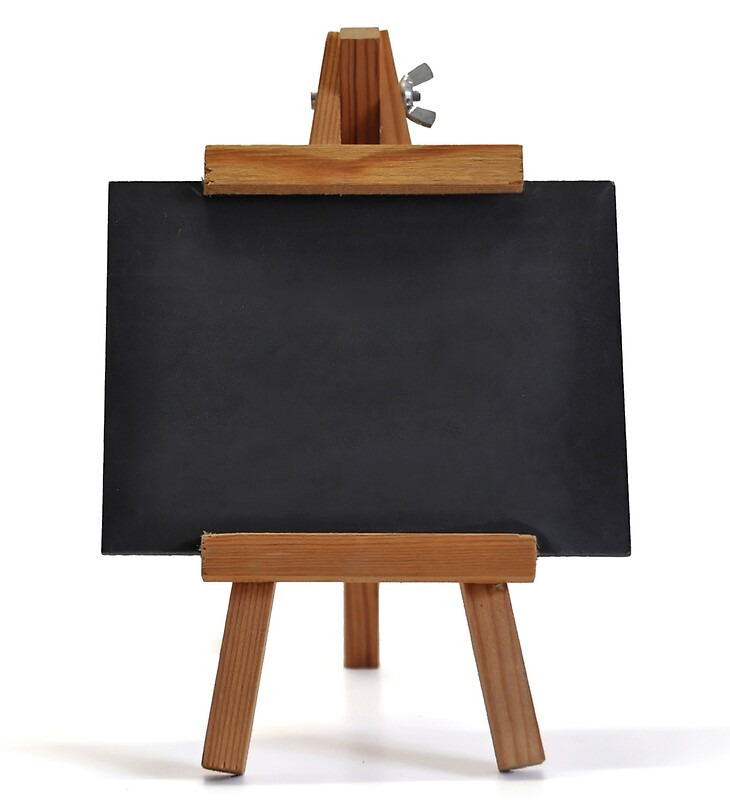"Blackboard with easel on white" by franky242 Redbubble