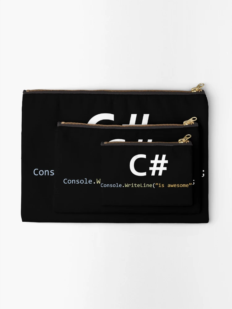 Thumbnail 2 of 4, Zipper Pouch, C# is awesome - Computer Programming designed and sold by Hapo Team.
