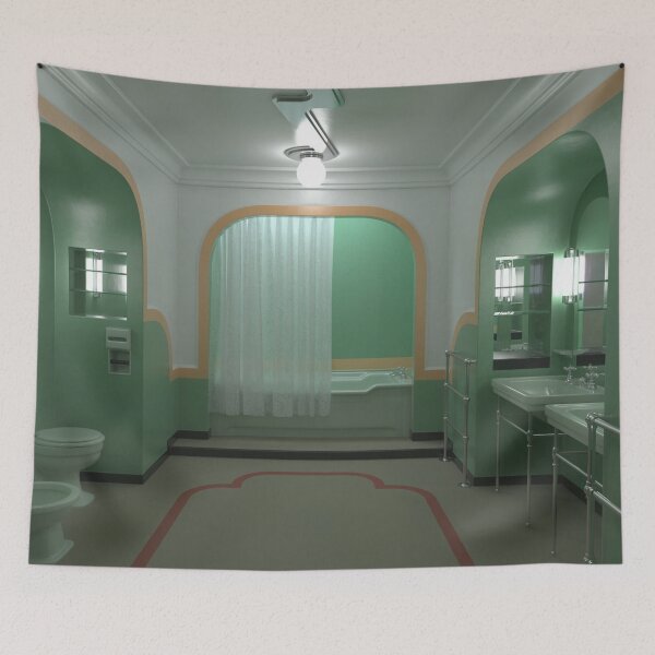 Item preview, Scary Horror art deco bathroom designed and sold by OldschoolTs.