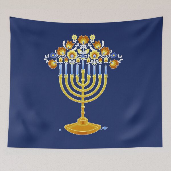 Item preview, Hanukkah 2020 Polish Floral Menorah designed and sold by Umitsu.