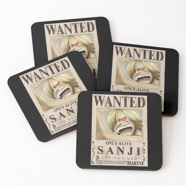 One Piece Wanted Coasters Redbubble