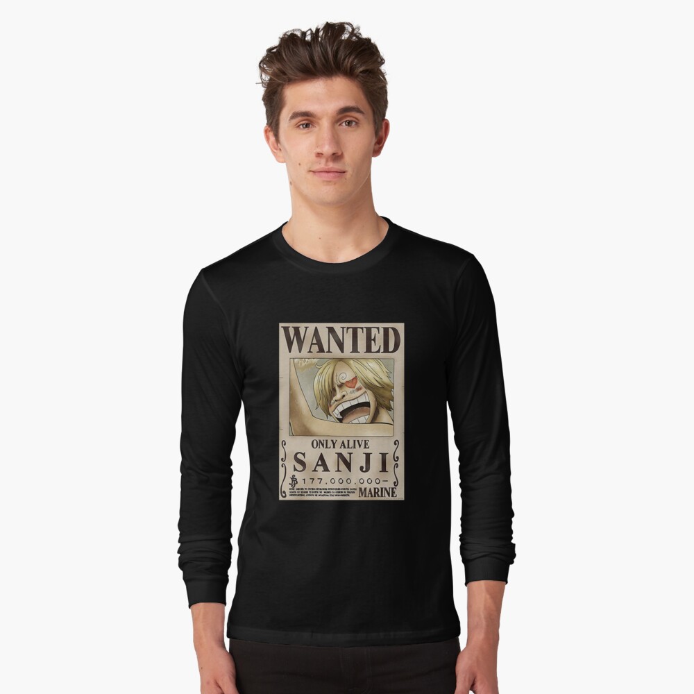 Sanji Wanted Poster Only Alive Active T Shirt By Mangapanels Redbubble