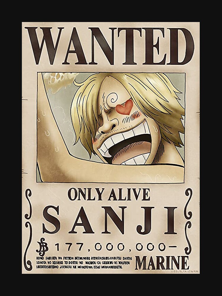 Sanji Wanted Poster (Only Alive) Essential T-Shirt for Sale by MangaPanels