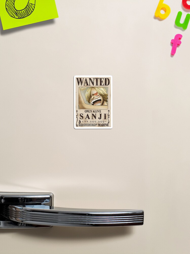 Sanji Wanted Poster (Only Alive) Magnet for Sale by MangaPanels