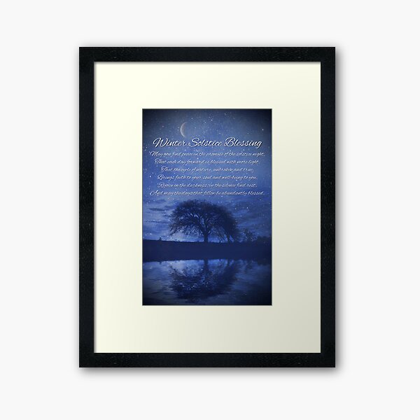 Item preview, Winter Solstice Blessing with Oak Tree and Crescent Moon designed and sold by Stephanie Laird.