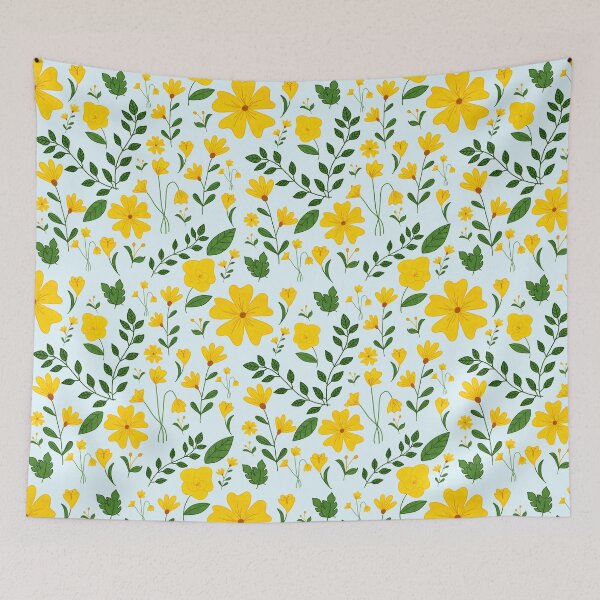 Item preview, Summer Flowers Blue Background  designed and sold by Peace502.