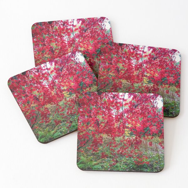 Item preview, Curtain of red Maple leaves designed and sold by HalcyonPrints.