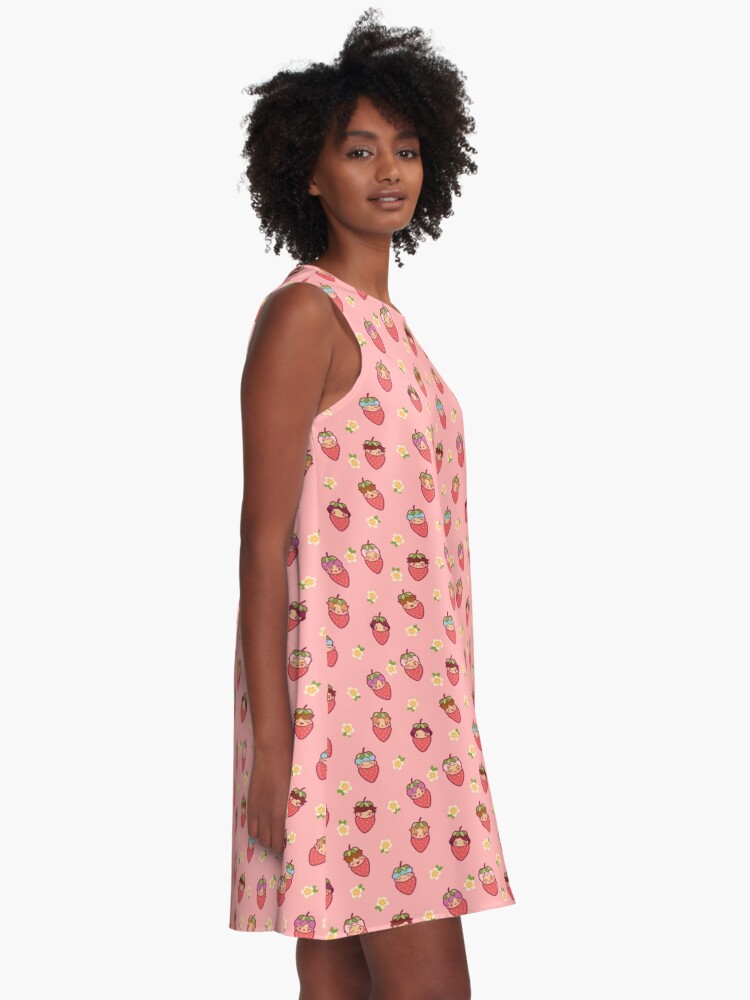 Alternate view of BTS Strawberry Patch PINK ~Clothes & Accessories~ A-Line Dress
