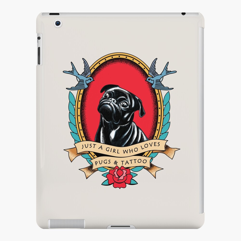 Just a Boy Who Loves Pugs and Traditional Tattoo - Pug - Sticker | TeePublic