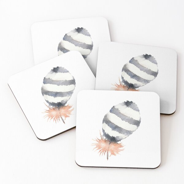 Item preview, Striped Feather of a Little Owl. Watercolor designed and sold by ArchiTania Studio.