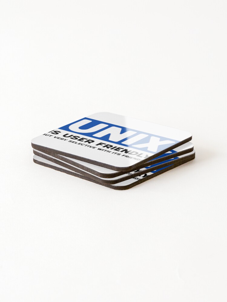 Thumbnail 4 of 5, Coasters (Set of 4), Unix is User Friendly - Funny Programming meme designed and sold by ProgrammingMeme.