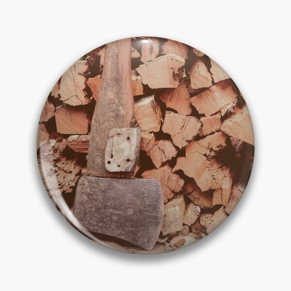 Item preview, Wood log pile - Wood Stack with Axe - Photographic Image designed and sold by Thomas Jupe.
