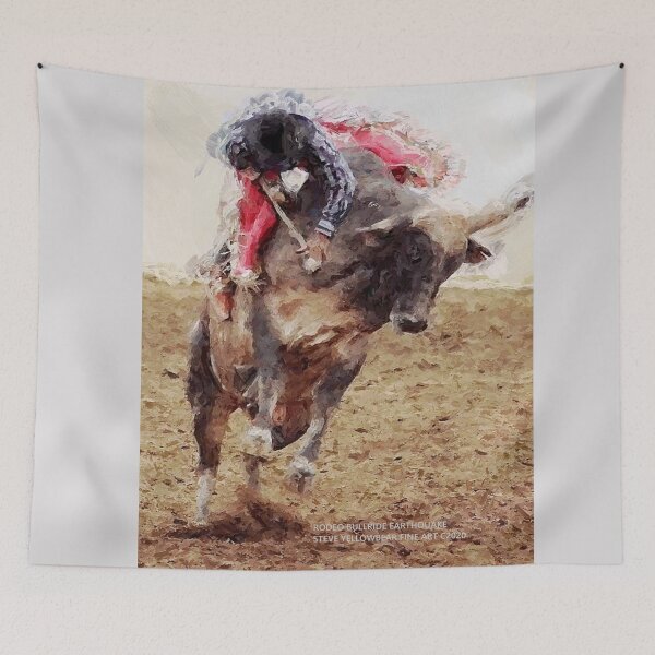 Item preview, C2021 by Steve Yellowbear AMERICAN RODEO BULL RIDING EARTHQUAKE designed and sold by SteveYellowbear.