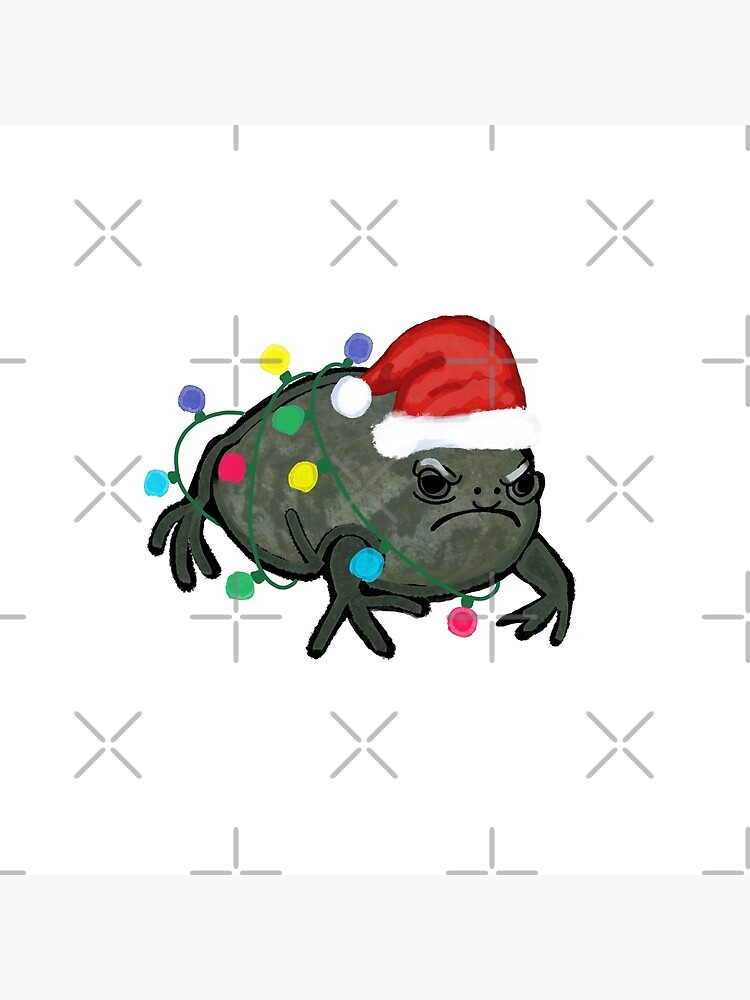 Black Desert Rain Frog Santa Hat Christmas Tree Lights Poster for Sale by  okpinsPets