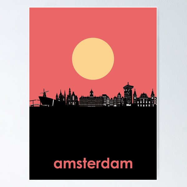Item preview, amsterdam skyline minimal designed and sold by BekimART2.