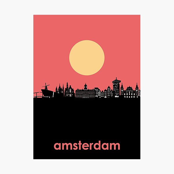 Item preview, amsterdam skyline minimal designed and sold by BekimART2.
