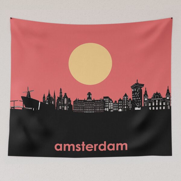 Item preview, amsterdam skyline minimal designed and sold by BekimART2.
