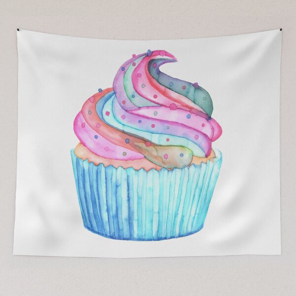 Item preview, Watercolor Cupcake designed and sold by RoxyTocin.