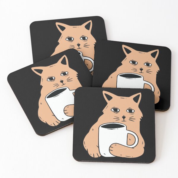Item preview, Cat With Coffee Cup designed and sold by OnepixArt.
