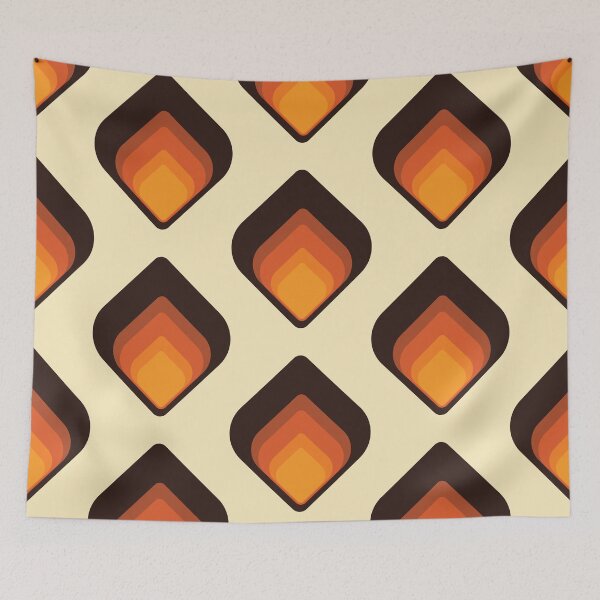 Item preview, Mid-Century Modern Orange and Brown Tear Drop designed and sold by MonstersMashU.