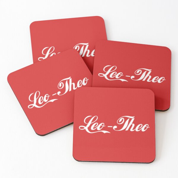 Leo Theo Label In Coca-Cola Font  Coasters (Set of 4)