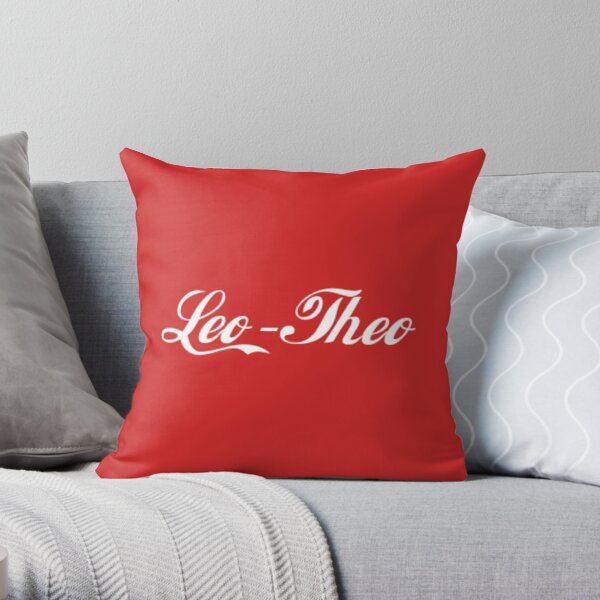 Leo Theo Label In Coca-Cola Font  Throw Pillow