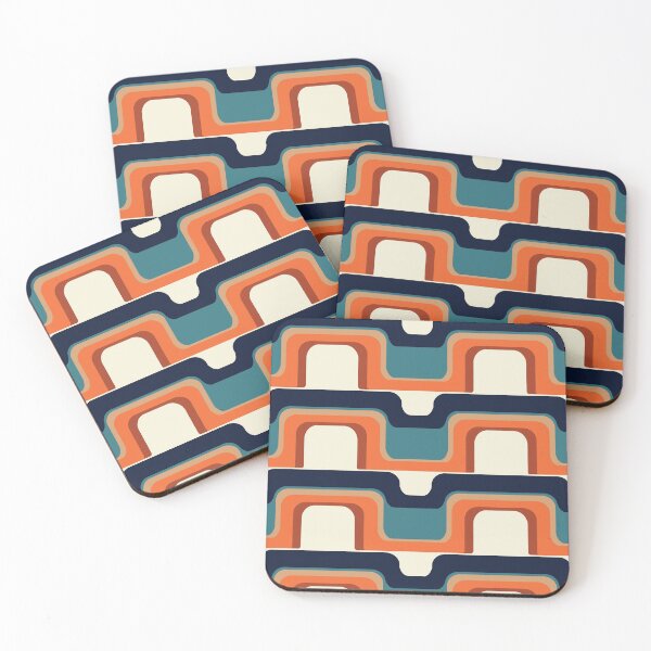 Item preview, Mid-Century Modern Meets 1970s Orange & Blue designed and sold by MonstersMashU.
