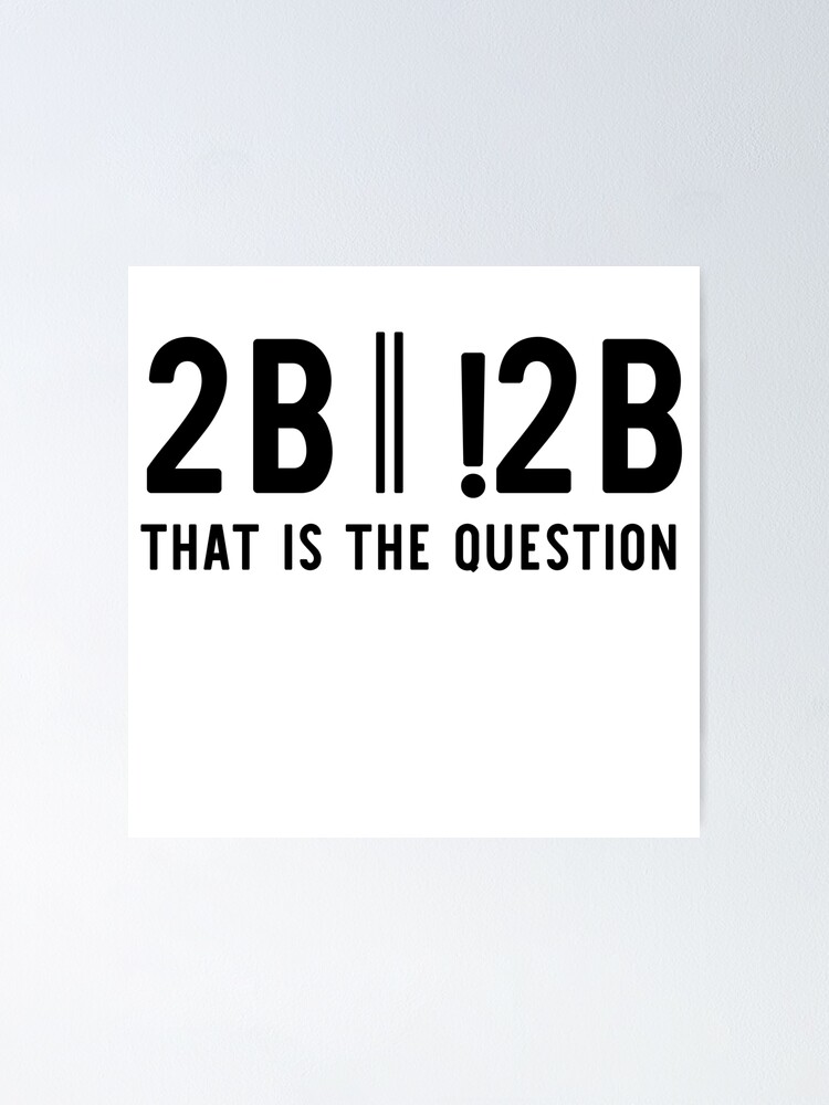 "2B or not 2B that is the question - Funny Programming meme" Poster for ...