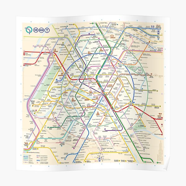 The New Paris Metro Map Poster