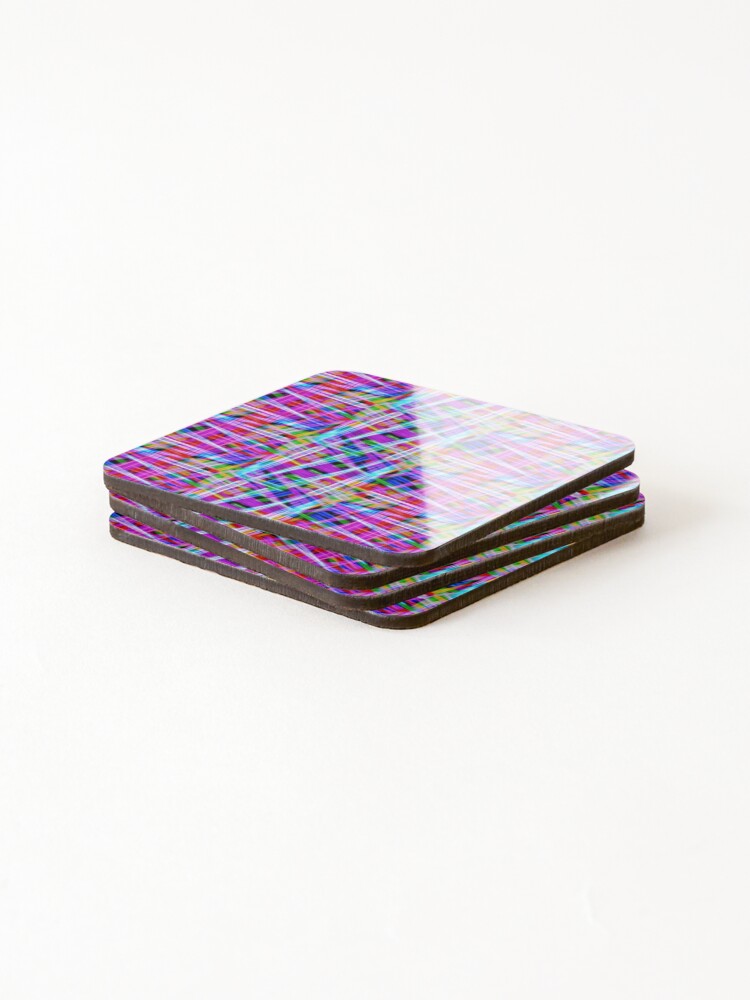 Thumbnail 4 of 5, Coasters (Set of 4), Colourful Electrostatic Print designed and sold by RocketshSD.