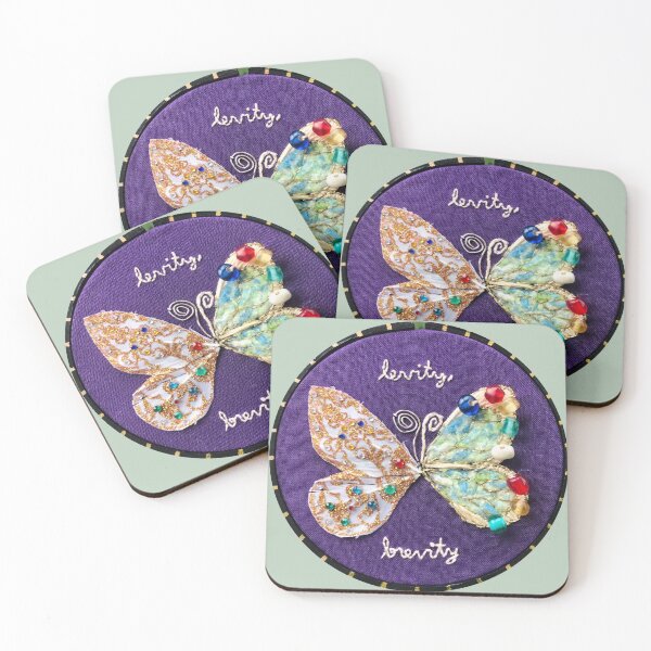 Item preview, Levity Brevity Butterfly Mixed Media Embroidery designed and sold by ashleygilland.
