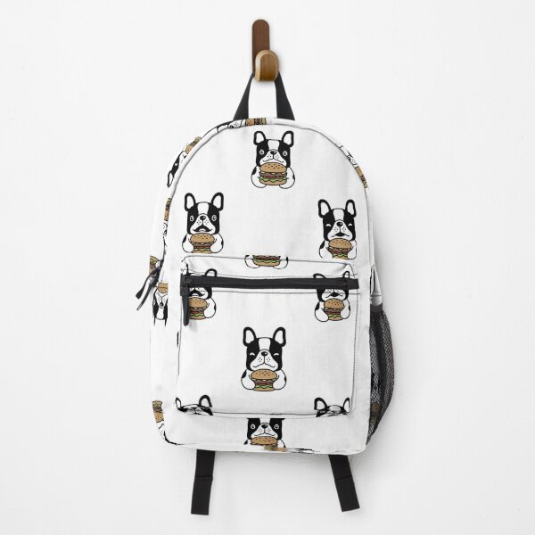 Item preview, French Bulldog eating Hamburger designed and sold by givemedogs.