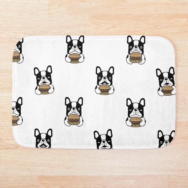 Item preview, French Bulldog eating Hamburger  designed and sold by givemedogs.
