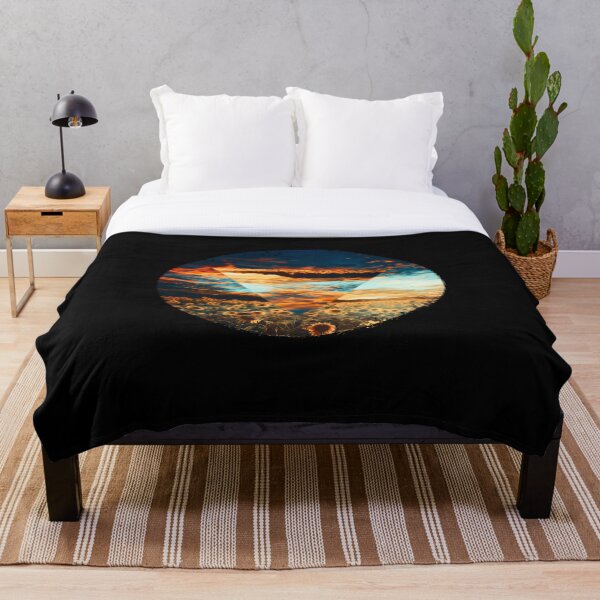 Sunflower Field Polyscape Throw Blanket