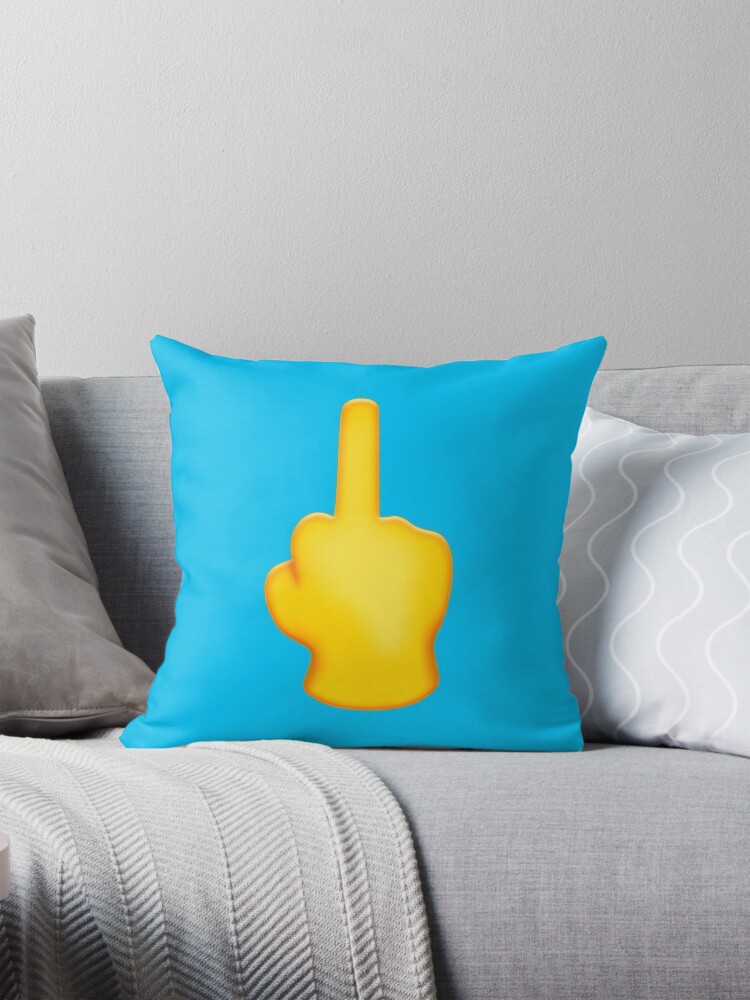 Thumbnail 1 of 4, Pillow, Middle Finger Emoji | Pop Art designed and sold by williamcuccio.