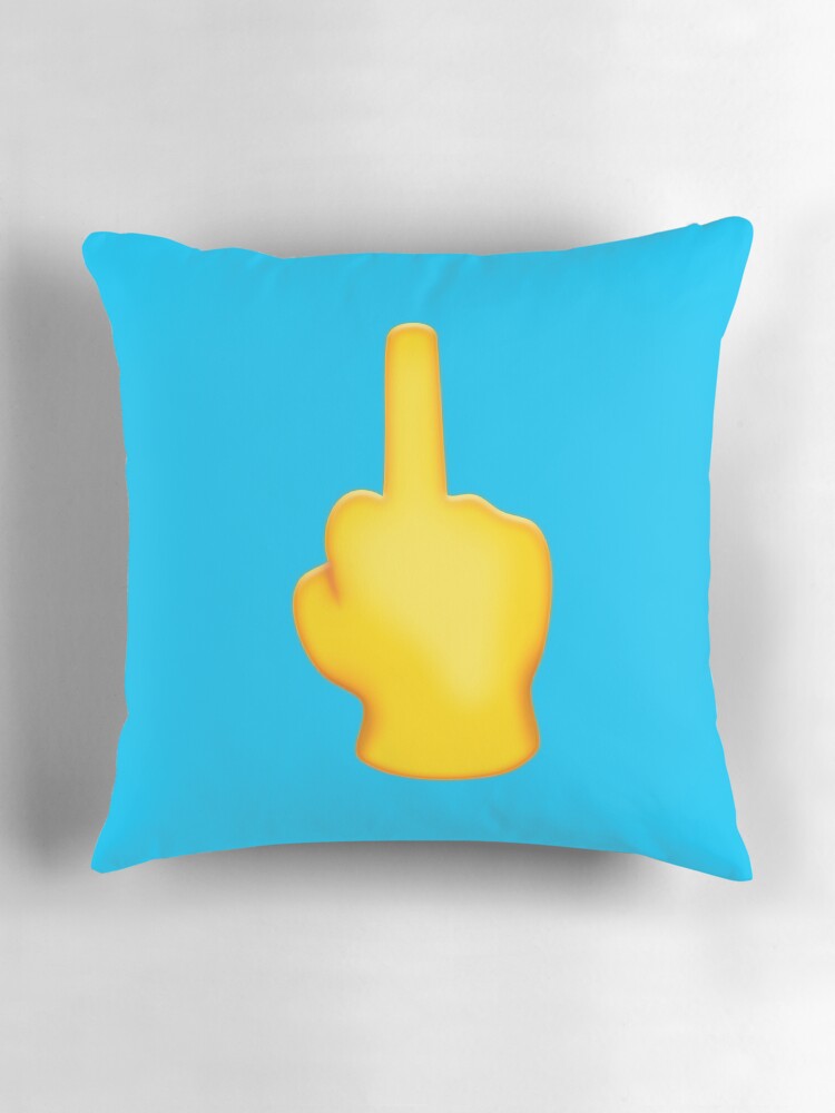 Thumbnail 3 of 4, Pillow, Middle Finger Emoji | Pop Art designed and sold by williamcuccio.