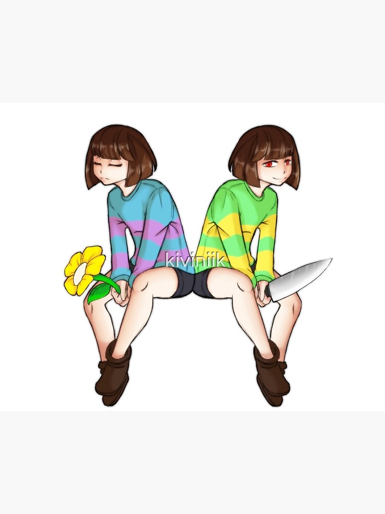 Undertale Frisk And Chara Greeting Card By Kiviniik Redbubble
