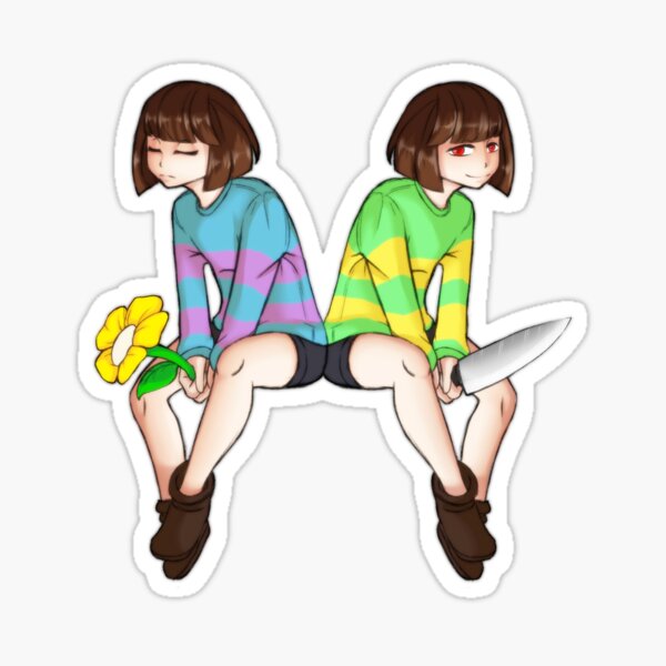 Undertale Frisk And Chara Sticker By Kiviniik Redbubble