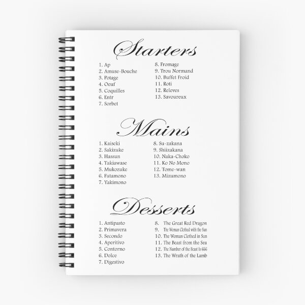 Item preview, 'Hannibal' Inspired Menus designed and sold by Joseph Wade.