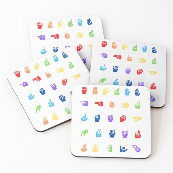 Item preview, Rainbow ASL Alphabet Pattern designed and sold by MixedBagMerch.