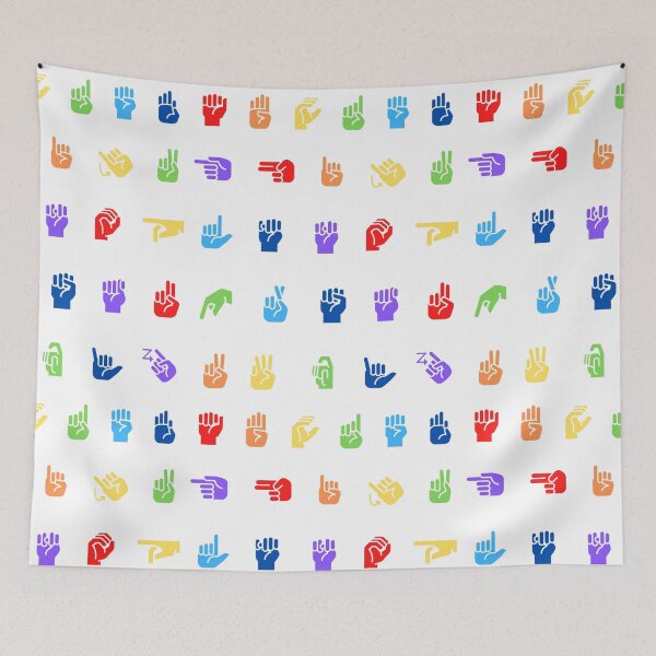 Item preview, Rainbow ASL Alphabet Pattern designed and sold by MixedBagMerch.