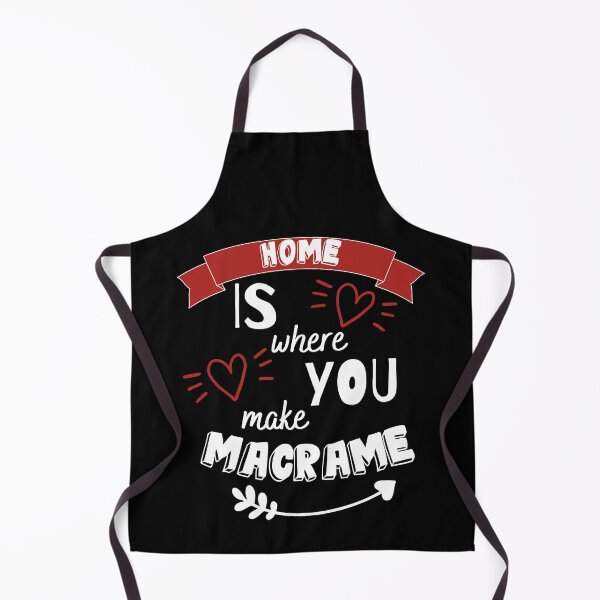 Item preview, Home is where you make macramé with banner, hearts and white bold text. designed and sold by milkasweet.